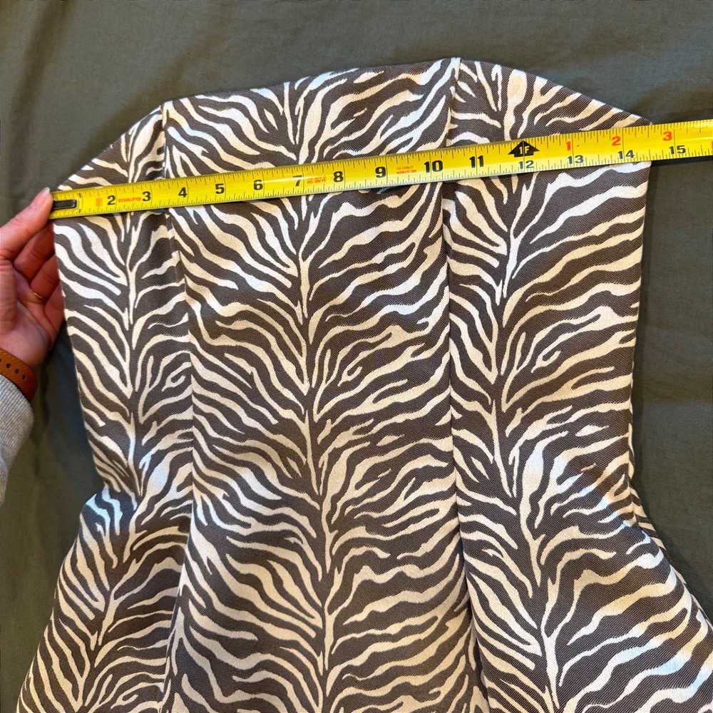 Vintage Jessica McClintock Zebra Print Bubble Hem Strapless Y2K Dress Silver 6 - Picture 10 of 10